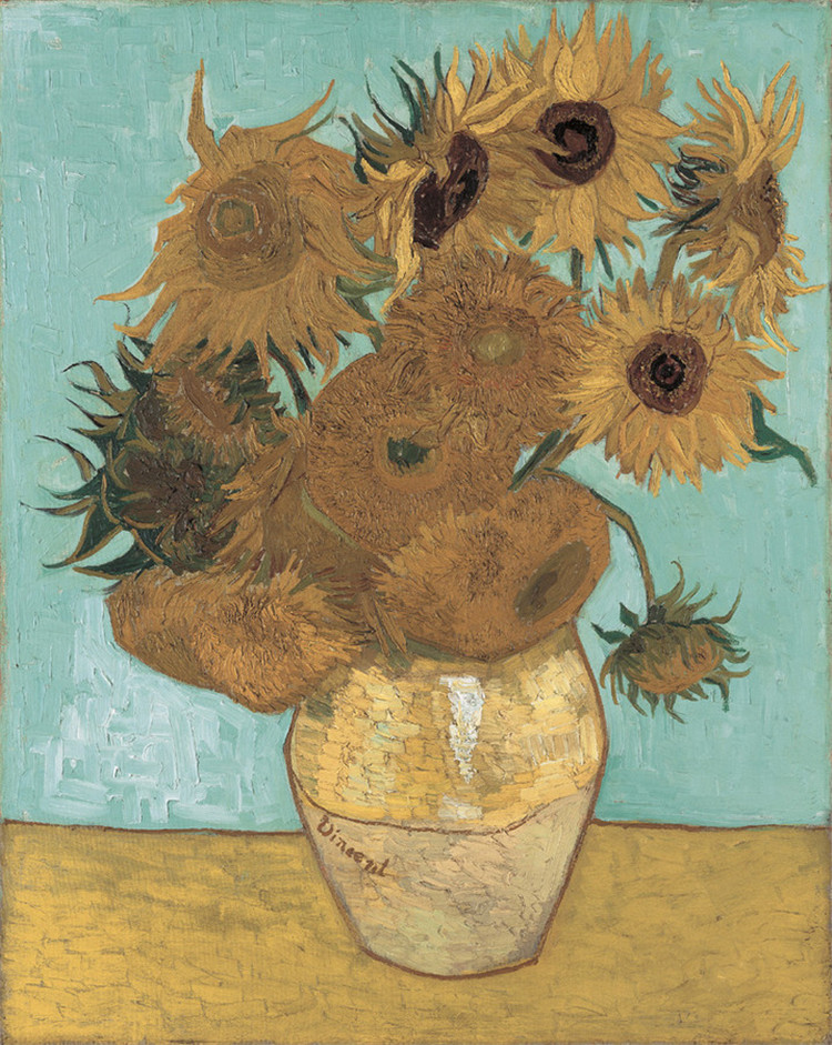 Still Life Vase With Twelve Sunflowers Van Gogh Oil Painting